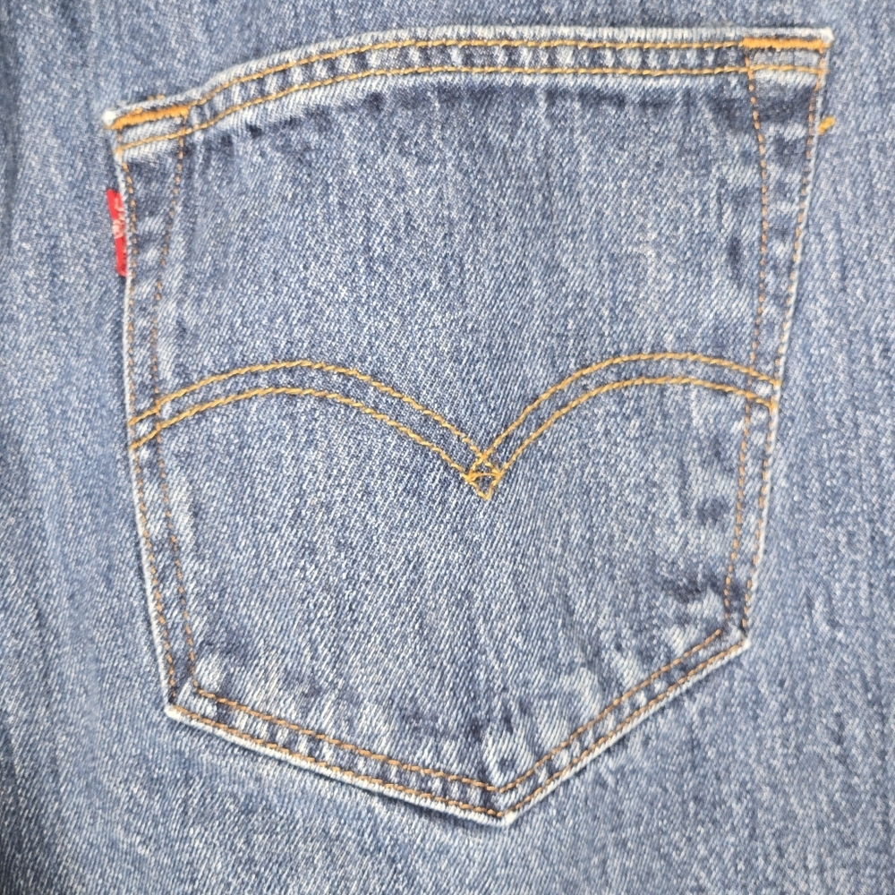 Levi's Mens 501 Dark Wash Buttonfly Sttaight Leg Denim Jeans Size 38 x 30 - Picture 6 of 11